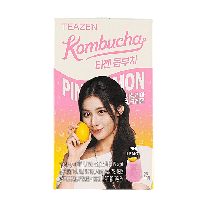 コンブチャドリンク シチリアピンクレモン風味 10袋入り（1.76オンス）【TWICE Sana Pick】【低カロリー】