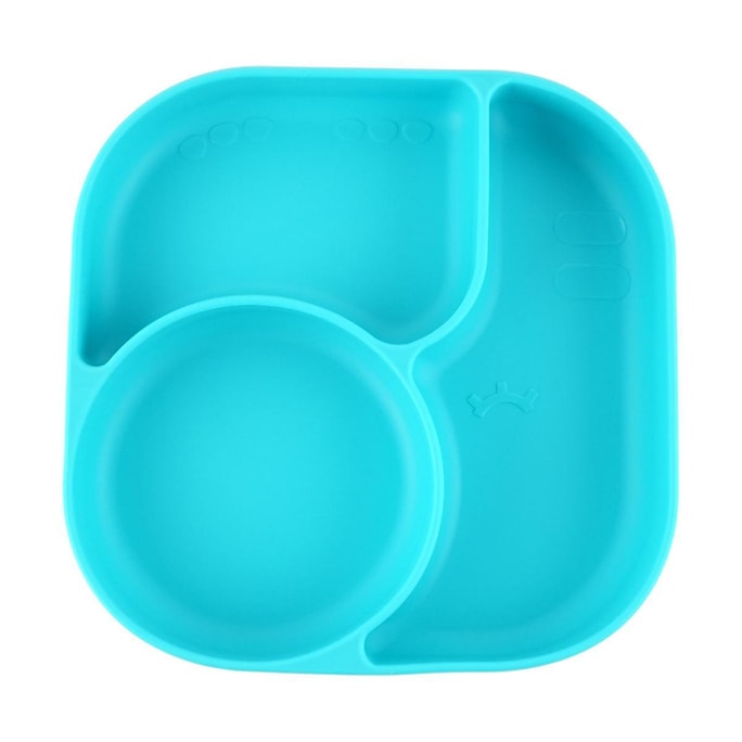  Baby Divided Plate Elephant Silicone Suction Bowl, Green
