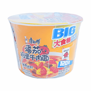 康师傅 大食桶番茄鸡蛋牛肉面 143g【浓郁汤底】【经典美味】