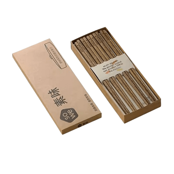 Chicken Wing Wood Chopsticks For Home Use High-grade New Anti-bacterial Anti-mold And Non-slip 10 Pairs/box