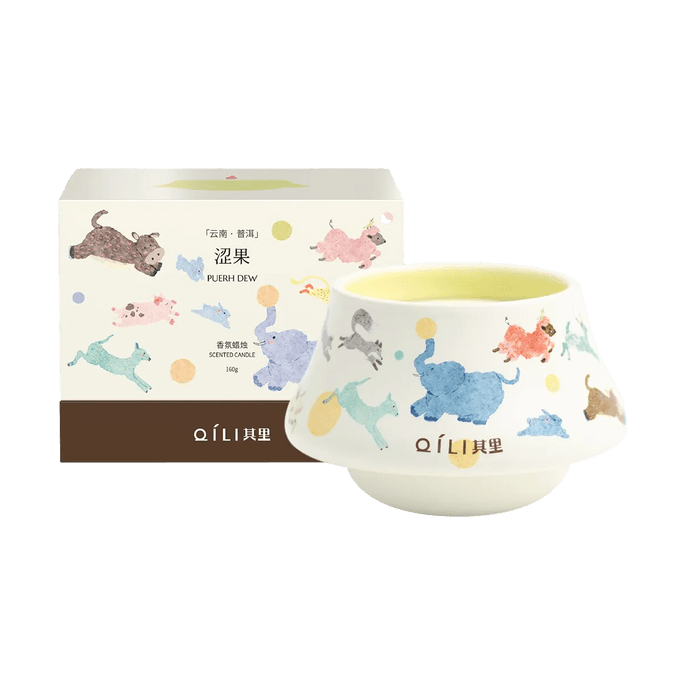 QILI其里 奔跑的動物香氛蠟燭 生日禮物室內持久小眾藝術香氛禮品 澀果 160g