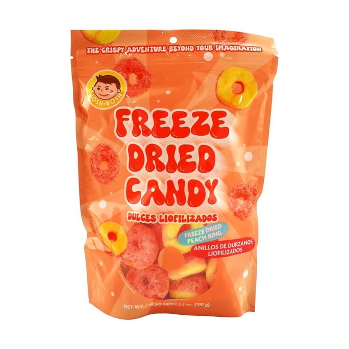 Freeze Dried Candy Peach Rings 3.52 oz