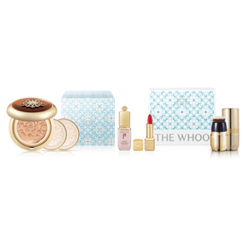Glistening Snow Limited Edition Cheonidan Cushion Set (#21, SPF50+) with Primer, Lipstick (#24), & Brush 6pcs