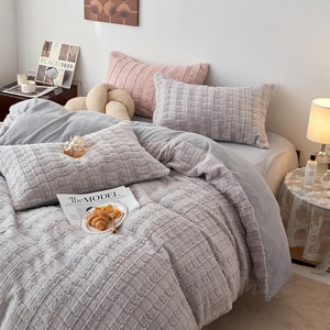 Artificial Rabbit Velvet Bedding Set Heather Queen Size