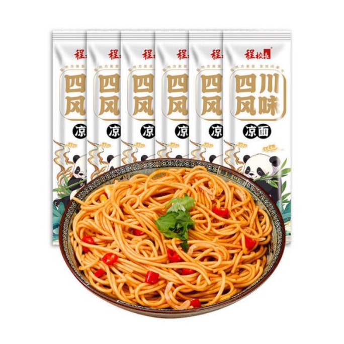 【中國直郵】 水月秦淮 四川風味涼麵 144g*6袋 涼拌麵乾拌麵細掛麵方便速食