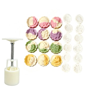 Thirteen -piece Mooncake Mold Set, 12 Zodiac Design, Food-grade Safe. Smooth Edges, Easy Release. Clear 3D Patterns. One Press. Great For DIY Baking.