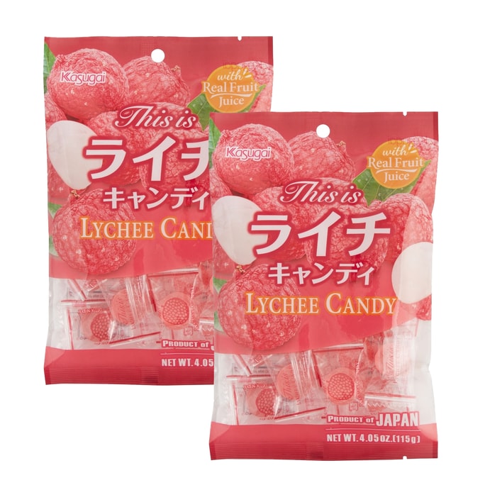 Japanese Kasugai Lychee Candy 4.05oz * 2 (Pack of 2)