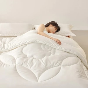 [중국 직배송] 바이이둬시 호주산 A등급 울 이불, 따뜻한 겨울 이불, 152x218cm, 2.3kg, 흰색