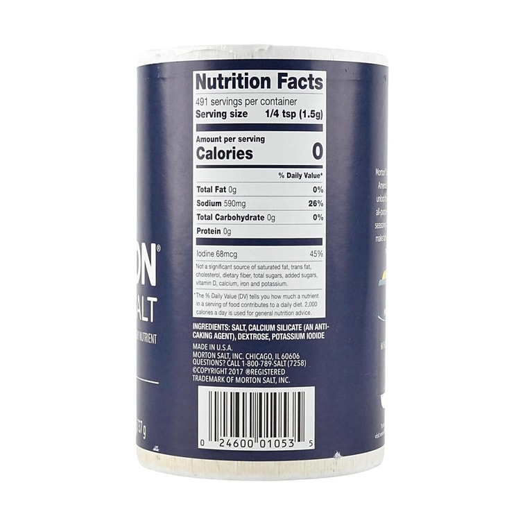 MORTON 加碘盐 炒菜家用精制食盐 737g 3