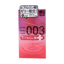 日本OKAMOTO岡本 003系列 玻尿酸超薄保險套 透明質酸裸感保險套 10枚入 女性摯愛【日本版】 成人用品