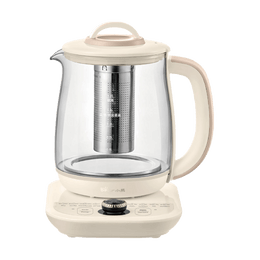 Glass and Stainless Steel Electric Tea Kettle with Lift-out Tea Basket 1.8L-YSH-D18L5 Cream color