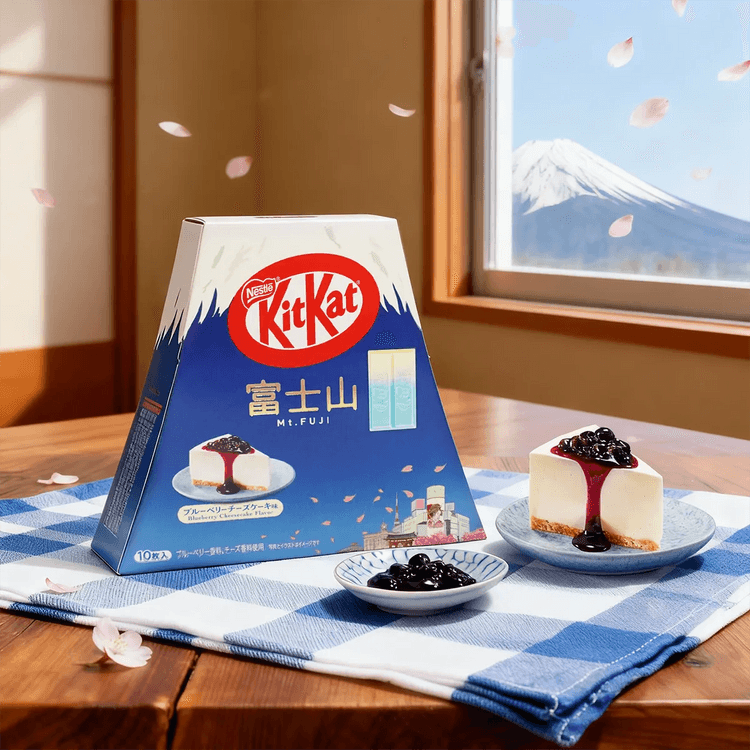 スワンキースイグス・ブルー・キディーカップ NESTLE KitKat Blueberry Cheesecake Flavor Mount Fuji Pack