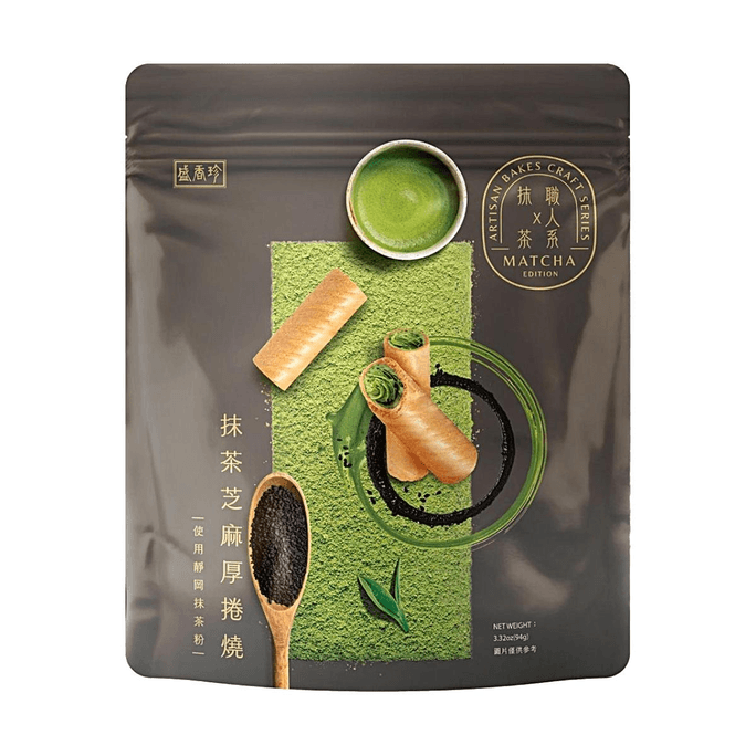 Matcha Sesame Thick Rolled Cookie 3.32oz【Artisan Bakes Craft Series】【Shizuoka Matcha】