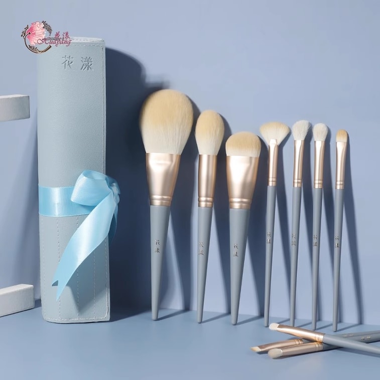 Makeup Brush Set Brushes Cangzhou Soft Loose Powder Brush Eyeshadow Haze Blue 10Pcs 3