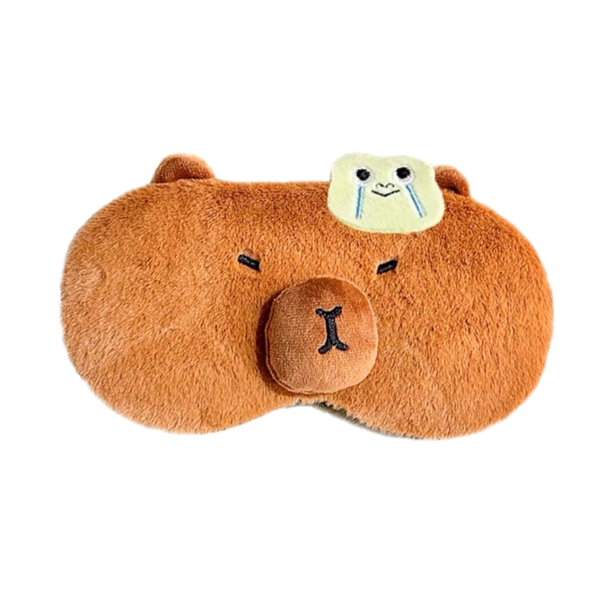  유허의 홈 [빛 차단 및 수면 보조제, 비행 필수품] 카피바라 수면용 아이 마스크, 피로 완화 및 눈 보호 [개구리 모형] 1개