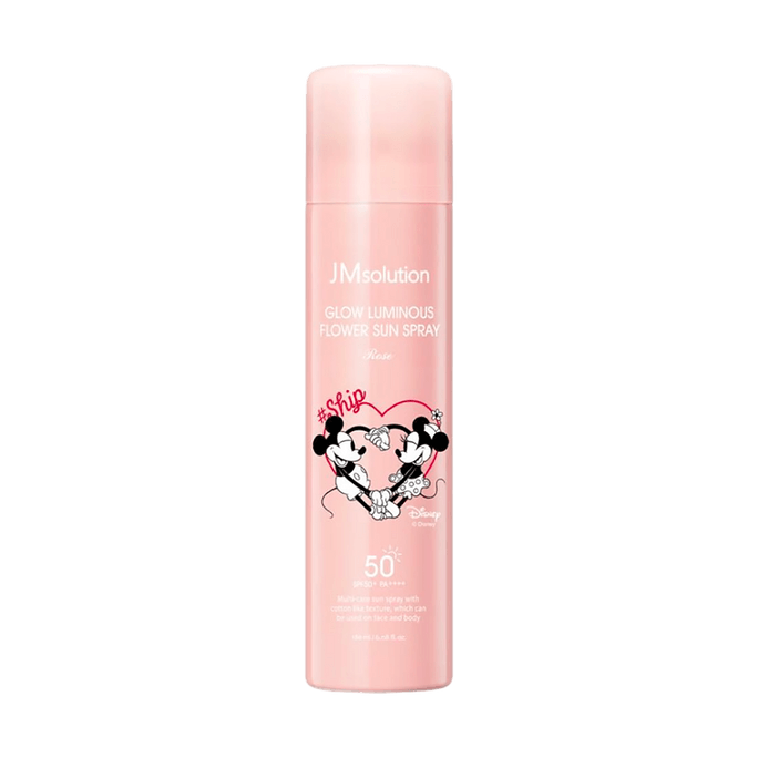 韩国JM SOLUTION肌司研 润光玫瑰防晒喷雾 防水防汗 清爽水润 SPF50+ PA+++ 180ml 【迪士尼联名限定米奇&米妮】