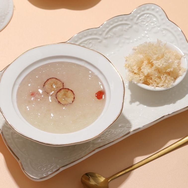 Organic selenium-rich silver ear pure natural brewing free cooking easy to come out of glue independent packaging 80g breakfast instant porridge silver ear braised free of cooking 11