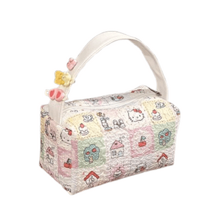 【中国直邮】 亲太太 卡通猫咪收纳包化妆洗漱包外出旅行手提包 1件装 (无配饰)