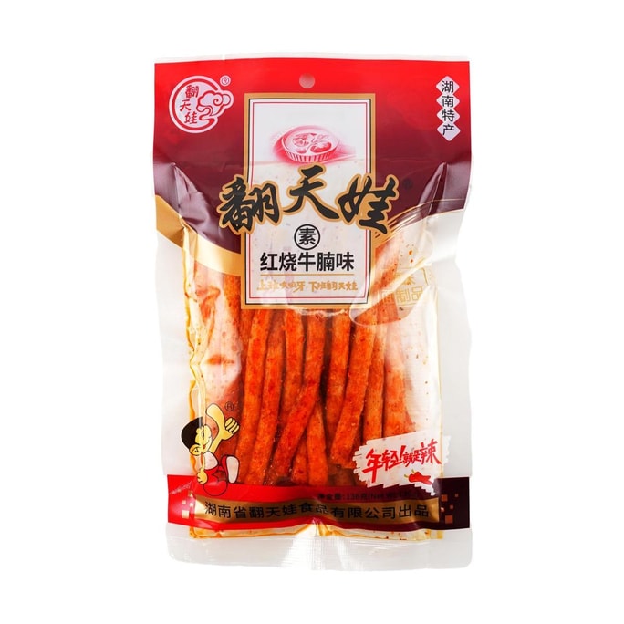【怀旧零食】翻天娃 辣条 素红烧牛腩味 麻辣面筋 136g