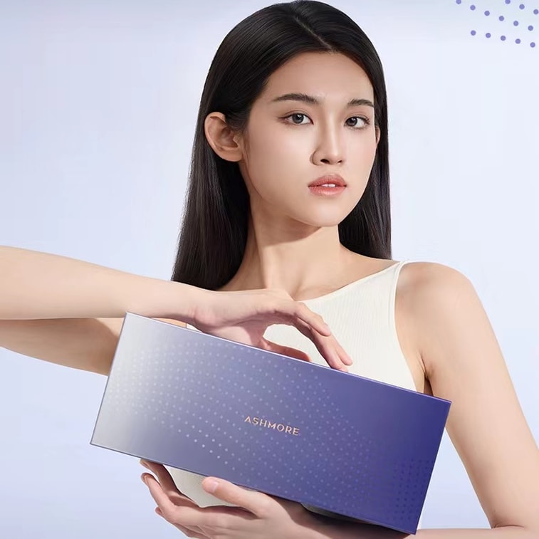 【名星穎兒同款】 中國 ASHMORE艾詩摩爾 鉑金負離子無線直髮梳 直卷兩用美髮護髮棒 藍色 1件 7