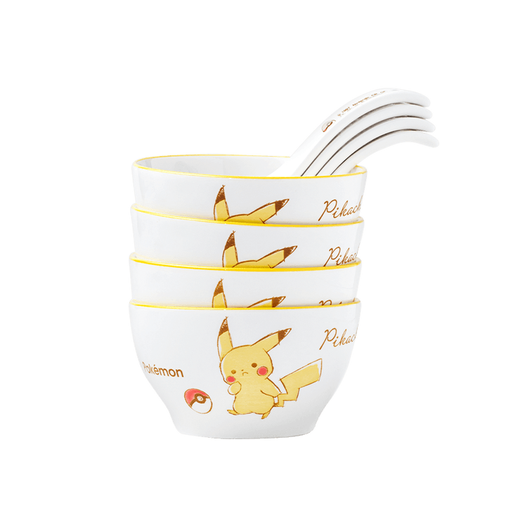  × ポケモン ピカチュウ ボウル 2個セット Pokemon Pikachu ポケモン ピカチュウ ボウルとプーン 食器 8 個セット