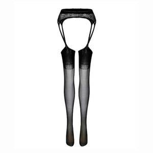 【NEW YORK】Bella’s Fantasy Sexy Ultra Shiny Shimmery Pantyhose Garter Black One Size