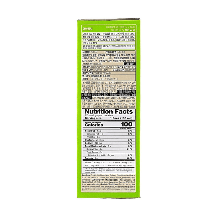 두유, 렌틸콩맛, 12팩, 76.8 fl oz【유제품이 아닌 식물성 단백질 함유, 단백질이 풍부한 건강 음료】【설탕 무첨가】 4