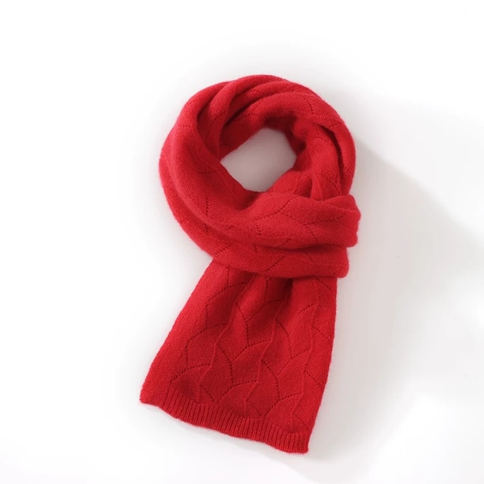 100% Cashmere Unisex Solid Color Knit Scarf Warm, Stylish, Premium Quality Solid Color Single Scarf White