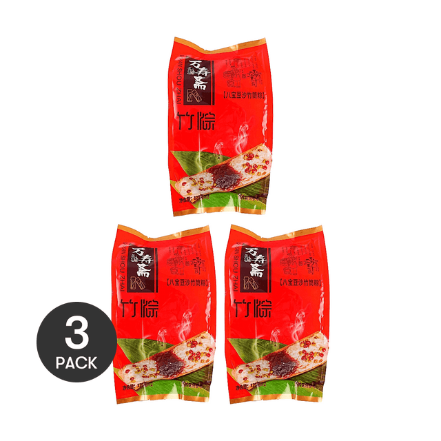 WAN SHOU ZHAI Eight-Treasure Red Bean Paste Bamboo Tube Zongzi