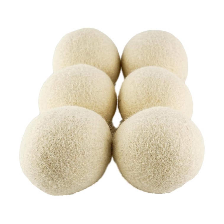 白色羊毛球  烘干除皱防静电 洗衣好帮手 6 个装 带便携收纳布袋 3