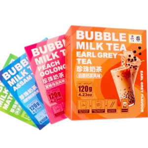 Instant Boba Bubble Pearl Milk Tea Kit 4 Flavors Mixed, with Authentic Brown Sugar Tapioca Boba, Ready in Under One Minute, 2 Servings Per Pack, 4.23oz, Pack of 4