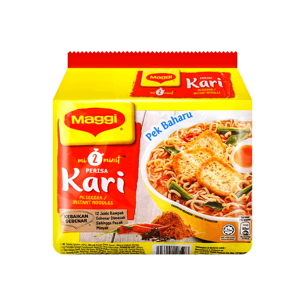商品详情 - 马来西亚maggi美极 辛辣咖喱味方便面 5包入 - image  0