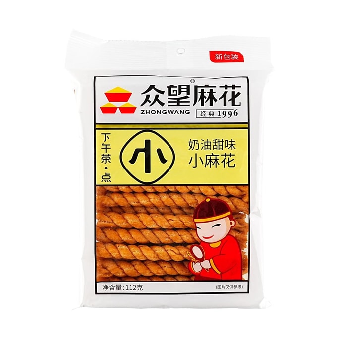 众望 小麻花 低糖奶油甜味 112g 包装随机发送