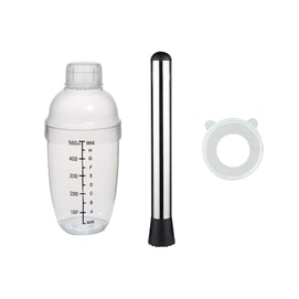 아메리칸 파티나 셰이커 세트 500ml, 두꺼운 정밀 저울, 내구성 좋은 셰이커 + 얼음 깨는 망치, 손으로 휘핑하는 레몬 티 만들기 도구, 밀크티 셰이커 세트, 칵테일 메이커, 완벽한 수동 컵 세트 (카와시마 야마시타 셰이커 세트 아님)