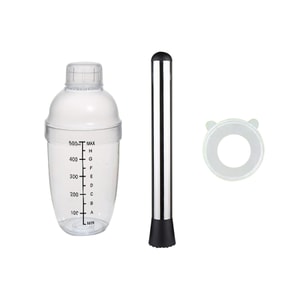 美国 法提娜 雪克杯套装  500ml 加厚款精准刻度耐摔雪克杯+破冰锤 手打柠檬茶家用制作工具暴打奶茶雪克杯专用调酒器壶全套手摇杯非川岛屋雪克杯