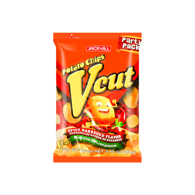 V Cut Spicy Barbecue Potato Chips - Party Pack, 5.46oz