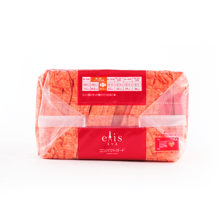 日本ELIS怡麗 便攜式超薄瞬吸型衛生棉 日用型 有護翼 205mm 28枚入 包裝隨機發送 7