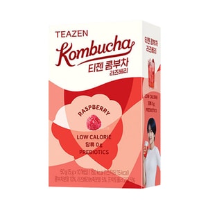한국 티젠 콤부차 무설탕 저칼로리 음료 라즈베리맛 5g x 10팩 [유산균 프리바이오틱스 풍부, 컵당 15칼로리]