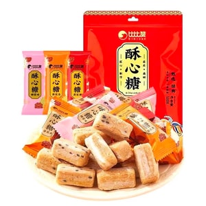 비비잔 500g 수신탕 [혼합 맛 땅콩 흑임자 코코넛 맛] 전통 사탕 기쁨 사탕 간식류 스낵류 [입안에서 부서지는 독립 포장] 500g