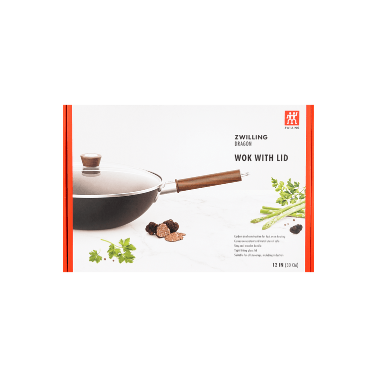 Dragon Carbon Steel Wok with Lid, 12 inch required to season and maintain (Accessory Not Included) 6