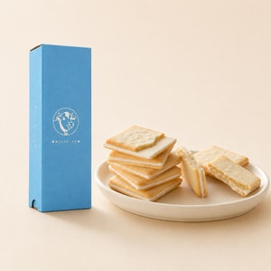 Vanilla & Mascarpone Cookies Cheese Cookies Gift Box, 9 Pieces [Crispy Langue De Chat with Creamy Cheese Filling]