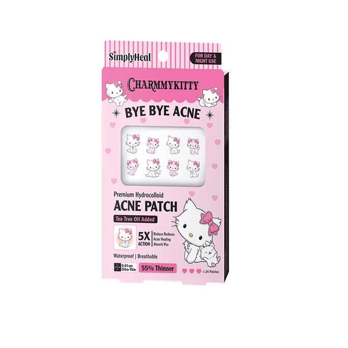 韓国製 SIMPLYHEAL CHARMMYKITTY 0.01cm ニキビパッチ 昼夜兼用 限定版 20枚入り