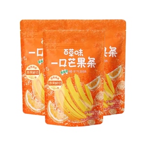 바이차오웨이 망고 스트립 (80g x 3팩) [여러 명이 함께 즐길 수 있는 대용량] 총 240g 브랜드 협업 오렌지 스파클링 망고맛 건과일 스낵 인기 만점의 창의적인 건과일 스낵 새콤달콤한 망고 건과일 개별 포장, 바로 먹을 수 있는 스낵 사무실 간식, 기숙사 애프터눈 티, 또는 TV 시청 중 즐기기 좋은 맛있는 간식