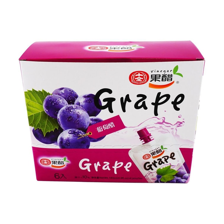 台湾十全 葡萄醋 果醋饮料  140ml*6包【清爽解腻 夏日必备】 7