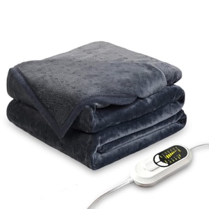 【中國直郵】黑五大促 晶雅家 新款美規120V舒適法蘭絨電熱毯暖身發熱蓋毯遠紅外線熱蓋毯智能控溫 深灰色 180cm*130cm 一條裝