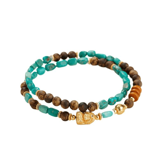 Potala Palace Green Pine Agarwood Double Loop Hand String Rosin As Always 33cm