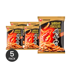 Hot & Spicy Shrimp Crackers, Light & Crispy Seafood Snack, 2.64oz [ Blackpink Jennie's Pick ] *5【5 Packs】