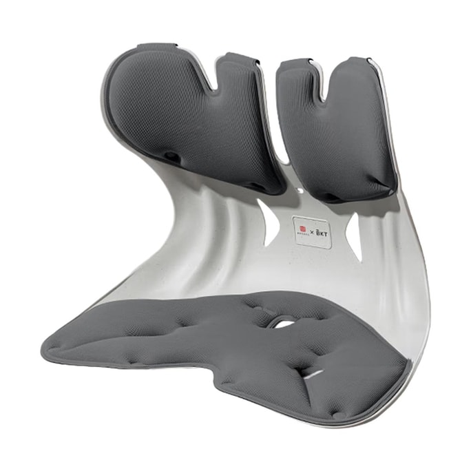 BKT 人體工學護腰坐墊靠背 久坐神器坐姿托 多種椅子適用 加大版素影灰色 422*362*310mm