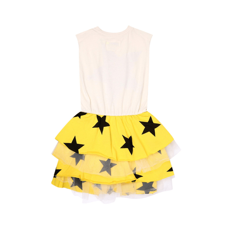 Nununu Kids Girl Layered Star Tulle Dress - Natural 3-4Y 3