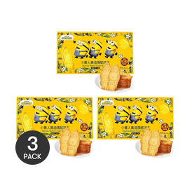比比赞x小黄人联名 黄油薄脆饼干 黄油芝士味 80g *3【3份超值装】【超可爱小黄人造型】